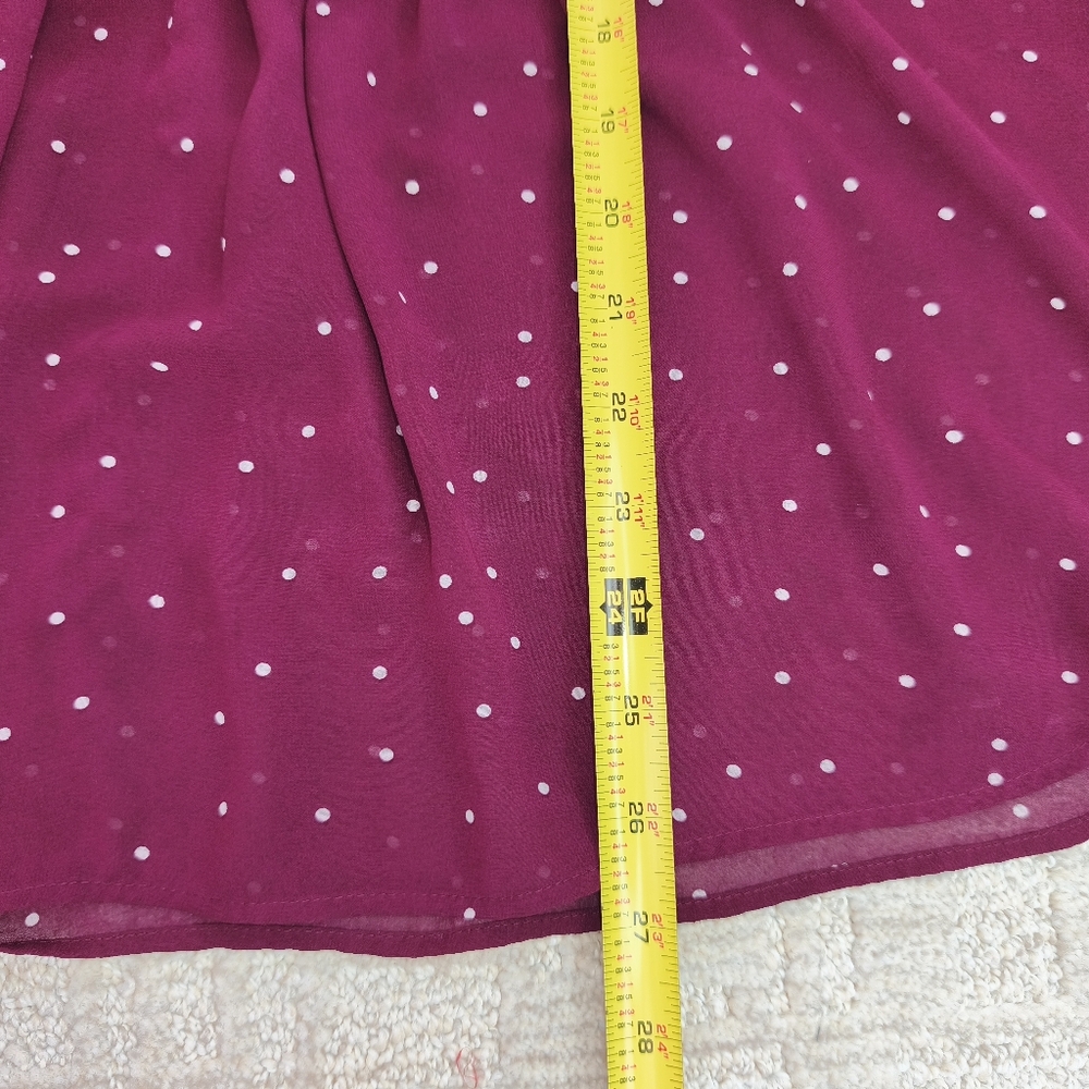 Daniel Rainn Women's Blouse Size L  Burgundy Sleeve 3/4 Crew Neck - Picture 3 of 9